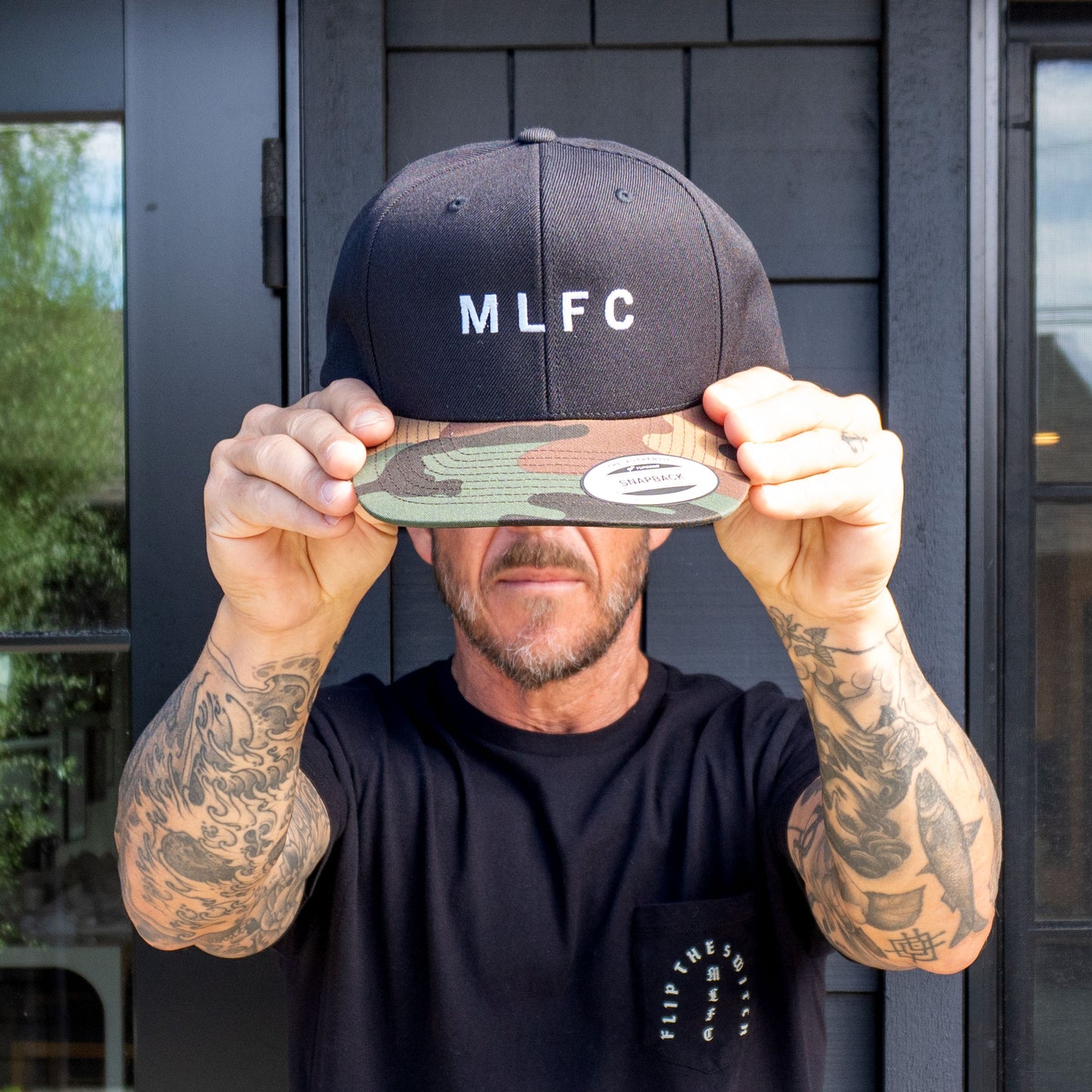 BLACK & CAMO MLFC Embroidered Snapback Adjustable Cap